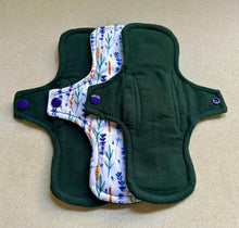 Load image into Gallery viewer, Cloth pad • organic flannel top menstrual pad • organic core • reusable cloth pads • liners • moderate • heavy overnight • priced per pad