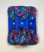 Load image into Gallery viewer, Blue/Rainbow Feathers Flannel Top