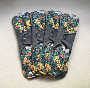 5 Pad Set Organic Gray/Flowers