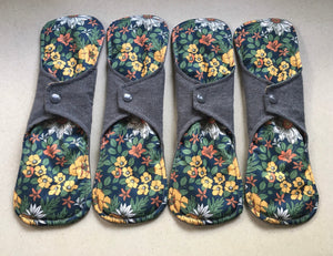 5 Pad Set Organic Gray/Flowers