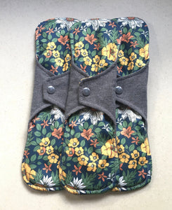 5 Pad Set Organic Gray/Flowers