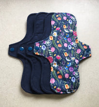 Load image into Gallery viewer, Navy/Flowers Organic Top