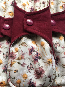 Burgundy/Flowers Organic Top