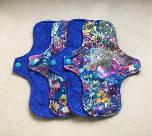 Blue/Flowers Flannel Top