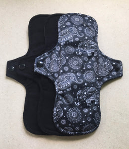 Black/Elephant Flannel Top