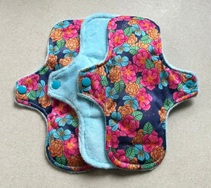 minky top cloth menstrual pads organic bamboo  cotton absorbent core washable reusable cloth pads priced per pad