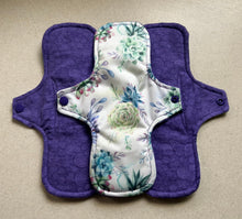 Load image into Gallery viewer, Cloth menstrual pads organic bamboo and cotton absorbent core reusable cloth pads sanitary napkins liners moderate overnight priced per pad