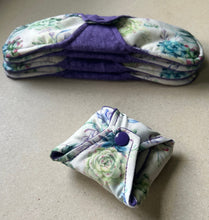 Load image into Gallery viewer, Ready to ship 10” heavy cloth pads flannel top menstrual pad organic fleece absorbent core washable and reusable priced per pad