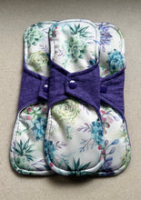 Load image into Gallery viewer, Ready to ship 10” heavy cloth pads flannel top menstrual pad organic fleece absorbent core washable and reusable priced per pad