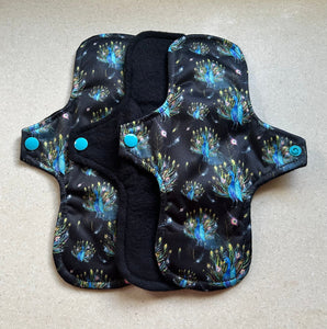 Cloth pads • cloth menstrual pads • organic bamboo and cotton core • reusable sanitary napkins • liners • moderate • heavy • priced per pad