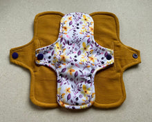 Load image into Gallery viewer, Cloth pads • Ready to ship • 8” moderate • organic flannel top • reusable menstrual pad • organic fleece absorbent core • priced per pad