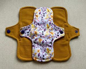 Cloth pads • Ready to ship • 8” moderate • organic flannel top • reusable menstrual pad • organic fleece absorbent core • priced per pad