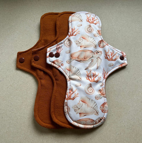 Cloth pads • Ready to ship • 11” heavy • organic flannel top • reusable menstrual pad • organic fleece absorbent core • priced per pad