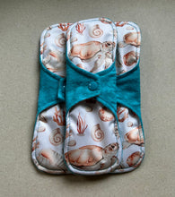 Load image into Gallery viewer, Cloth pads • cloth menstrual pads • organic bamboo and cotton core • reusable sanitary napkins • liners • moderate • heavy • priced per pad